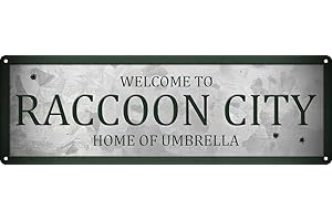 Grindstore - Placa de hojalata modelo Welcome To Raccoon City (Tamaño Único) (Gris)