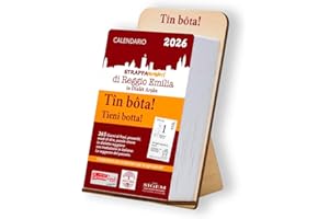 SIGEM Calendario STRAPPAPENSIERI di Reggio Emilia "TIN BOTA" frasi proverbi in dialetto Reggiano con supporto in legno.