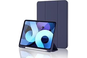PALKITSEE Custodia Cover Compatibile con iPad 10 Generazione 2022 iPad 10,9" con portapenne, Cover Tablet Sottile con Retro in Morbido TPU con Auto Svegliati/Sonno, Blu Scuro
