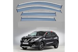 XENITE 4 Pezzi Deflettori Finestrini Auto per Nissan Qashqai MK2-J11 2016-2021 2022 2023, Deflettori d'Aria Antiturbo Antivento Antipioggia Accessori