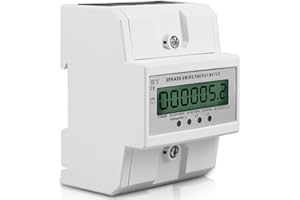 GAOUTO 3 Phasen Stromzähler, 100A Drehstromzähler Geeicht Stromzähler mit LCD-Display, 50/60Hz Digitaler Stromzähler Drehstromzähler Hutschiene für DIN Hutschiene Zwischenzähler Strom(3-Phasen 4-Draht)