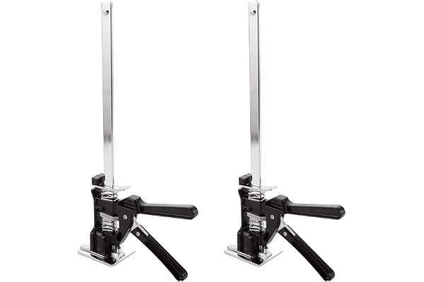MUXHEL Set om 2, 38 cm, arbetssparande arm, 240 kg höjdregulator, lyfthöjd 25 cm, arm handverktygslyft med skala, handlyftningsverktyg, arbetssparande lyftplattor, lyftanordning, dörrar och träpaneler