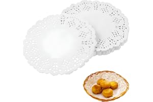 vcsjw 280 Stück Tortenspitze Rund, 8.5 Cm, Weiß, Lace, Elegant Anlässe, Einweg, Hochzeit, Geburtstag, Kuchen, Desserts