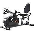 ISE 2-in-1 Cyclette Reclinata a Impulsi, Sedile Regolabile con Schienale e Display LCD, Fune di Trazione, Resistenza Magnetic