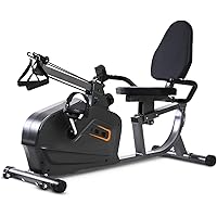 ISE 2-in-1 Cyclette Reclinata a Impulsi, Sedile Regolabile con Schienale e Display LCD, Fune di Trazione, Resistenza Magnetic