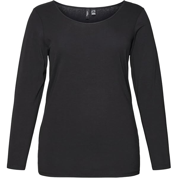 Noisy May Damen Langarm-T-Shirt Mit Rundhals – Basic Top Für Lässige Alltagslooks