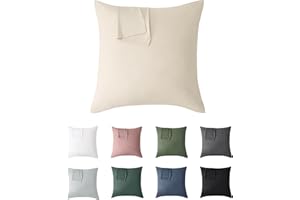 ‎JELLYMONI Jellymoni Kissenbezug 80x80 Baumwolle 2er Set Kissenbezüge Beige Oeko-Tex aus 100% Gewaschene Baumwolle Kopfkissenbezug mit Verstecktem Reißverschluss Weich 2 Stück Kissenhülle für Kissen 80x80cm