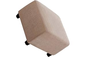 AQIGR Copri Pouf Quadrato 50x50/60x60/80x80 Copertura Ottomana Quadrata, Copripouf in Jacquard, Copripouf con Fondo Elastico, Traspirante e Morbido Elastico per Sgabello Protettivo