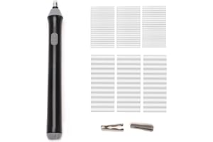 VANANA Automatic Electric Eraser, 92 Eraser Refills, Battery Operated Eraser Pen, Drawing Sketching Writing for Students Artists Office Graphite Pencils (Black, with 92 Refills)