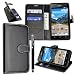 Produktbild Huawei Y6 II Cmpact Hülle, Huawei Y5 II Hülle, Kamal Star® PU Leder Flip Case Schutzhülle + Stylus (Plain Black Book)