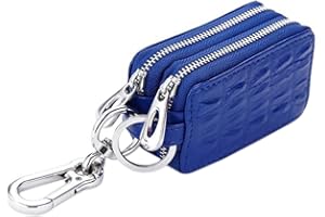 Esdrem Unisex Handmade Genuine Leather Zipper Key Chain Case Pouch Car Key Holder Bag