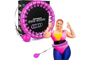 K-MART Active 100 Smart Hula Ring Hoops, Weighted Hula Circle 24 Detachable Fitness Ring with 360 Degree Auto-Spinning Ball Gymnastics, Massage, Adult Fitness for Weight Loss (Lilac Purple)