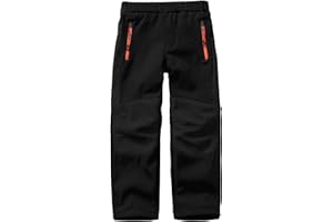 yeyity Kinder Softshellhose Skihose Gefüttert Cargohose Wasserdicht Thermohose Jungen Mädchen Schneehose Winter Outdoorhose Wanderhose