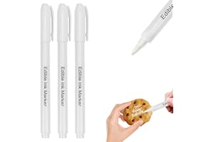 FANWINKJ 3 stylos comestibles blancs, stylos à glaçage blanc pour la décoration de gâteaux, stylos comestibles blancs pour la décoration DIY de biscuits, fondants, desserts