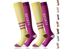 Losvcbcx 2 Pair Compression Socks Women & Men Compression Stockings 20-30mmHg Support Socks Knee High Cushioned Graduated Support Stock