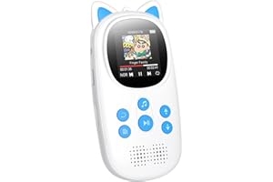 32GB MP3 Player with Bluetooth 5.0, 750mAh Kids MP3 Players with HiFi Lossless Sound, Oilsky Portable Sports Mp3 Music Player with Built-in HD Speaker, FM Radio, Pedometer, Support up to 128GB