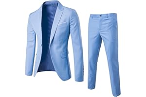 LIADDKV Traje de hombre de corte estrecho, 2 piezas traje de negocios para bodas, fiestas, para primavera y otoño. Estilo clásico profesional, excelente traje para hombres