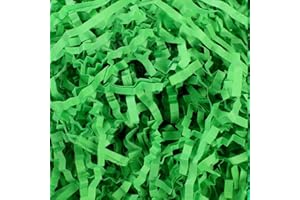 Mamiddle 100g Raffia Füllmaterial Geschenk Hamper Shred Geschreddertes Papier Geschenk Füllung für Party Hamper Füllung und Geschenkverpackung für Geschenkbox Dekorations (Grün)
