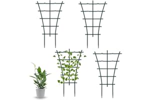 LouisaYork DIY Garden Plant Support, 4 Pcs Plastic Plant Trellis,Superimposed,Potted Plant Growing Support for Mini Climbing Plant Pot Support Leaf Trellis