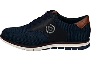 bugatti Schnürhalbschuh aus atmungsaktivem Materialmix, Memory Foam, elastische Schnürsenkel, Dunkelblau, 40 EU