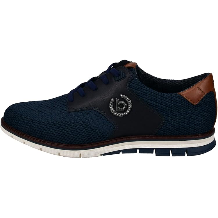 bugatti heren Sportieve sneakers met memory foam in sportief design, elastische veters, ademend, Zwart, 44 EU