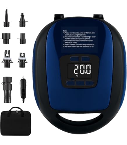 Pompe à Air Électrique Portable 8000mAh 25PSI - Sans Fil Pour Paddle Board, Kayak, Matelas Gonflable - 6 Embouts