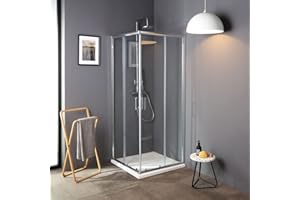 KIAMAMI VALENTINA Box doccia in vetro temperato trasparente 70X70 cm quadrato | Luna
