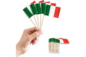 100 stycken Italien tandpetare flaggor cocktailpinnar, italiensk dekoration mini cupcake topp Liten tandpetare Italien flagga