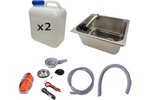 XENPER®️Kit Fregadero Camper Pequeño 32x26 GARRAFAS A Elegir – Ideal para Kit Camper Furgoneta, Lavabo Caravana y Cocina Camper, Ideal para Muebles Camper