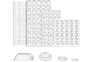 VESTORYYER 165 Pieces Silicone Bumpers Adhesive Buffer Pads Clear Cupboard Door Stops Pads,Clear Furniture Buffer Pads,Adhesive Bumper PadsClear Rubber Feet,for Furniture Glass Tables Door Protect(4 Sizes)