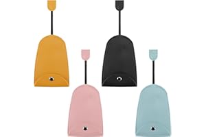 LOCKGO Car Key Bags 4 PCS, Cute Pull Out Car Key Case Pure Color, PU Leather Car Key Case Cover Holder Case, Portable Creative Waterproof Auto Keys Pouch Keychain Bags for Women Men, Pink Black Blue Yellow