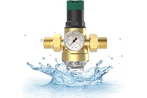 Magicbox Druckminderer Wasser 3/4 Zoll,Druckminderer mit Manometer und Siebfilter,Wasserdruckmesser für Trinkwasser Garten Wasserdruckminderer Mit Wasserdruckmesser Und Mesh Filter