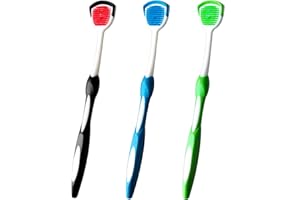 MR LION Tongue Brush, Tongue Scraper, Tongue Cleaner, Tongue Brushes Helps Fight Bad Breath, 3 Tongue Scrapers (Black&Blue&Green)