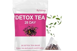 BYHSOEP 28 Tage Gewichtsverlust Detox TEE mit Oolong-Teeblattextrakt und Pfirsichfruchtextrakt,Detox Tee zum Abnehmen,Körper Formender Tee,Fördert Stoffwechsel,Koffeinfreier