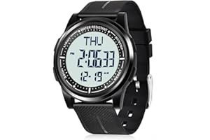WIFORT Digital Herren Damen Uhren 5 ATM Wasserdicht Sport Armbanduhr mit Wecker Stoppuhr Countdown Duale Zeitzone, Ultradünn Weitwinkel Anzeige Digitaluhr für Jungen Mädchen