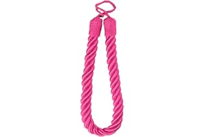 QPC Direct Twisted Cord Simple Plain Modern Thick Rope Curtain Tie Back, 60cm (Cerise Pink)