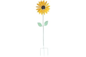 YILEEGOO 29.53 Inch Metal Sunflower Garden Rotating Windmill take Large Flower Patio Lawn Yard Stake Decor Outdoor Decor Sunflower Lawn Decoration (29.53 inch- 1 pack)