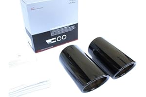 Original Audi Tuning Auspuffblenden A1 8X A3 8P Sportback Auspuff Endrohre Doppelendrohr S-Line Edelstahl schwarz
