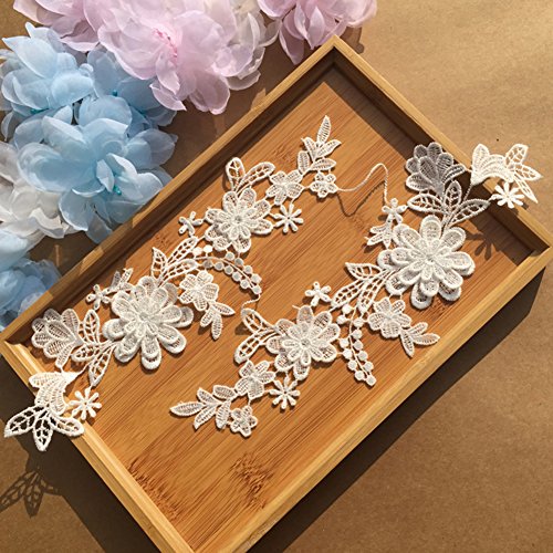 Blue Vessel Stickerei Spitze Blume Aufkleber Nähen-auf Patch Abzeichen Tasche Hut Jeans Kleid Applique Handwerk Nähen Zierleisten Kragen - 6