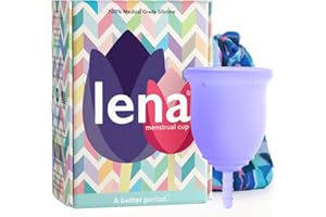 Lena Menstrual Cups, Reusable Period Cup, Tampons,Period Underwear and Menstrual Pads Alternative, Feminine Care, Silicone Menstrual Cup, Made in USA, Super Heavy Flow, Large, Purple