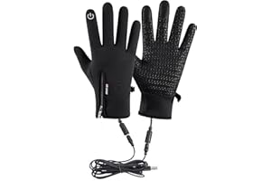 Imtrub Heated Gloves for Men Women, USB Full Finger Waterproof Windproof Adjustable Hand Warmer Gloves with Touch Screen for Freezer Work Thin Winter Hand Warmer for Motorcycle Skiing Cycling