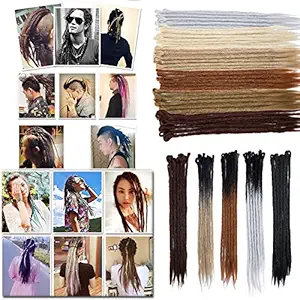 Black Dreadlock Extensions Syntheic Dreadlocks Handmade Fake Dread Extension for Women Men Reggae Hip-hop Twist Crochet Braiding Long Single Ended Hair 20inch 15 strands