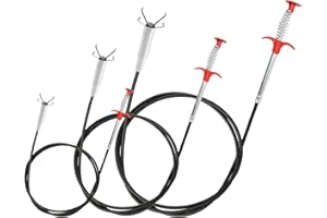 XUIIOSOOKP 3 Pz Pinza Stura Lavandini e Scarichi, 90/160/200 cm Sonda Sturatubi Professionale, Pinza Telescopica Prendi Oggetti Flessibile, Spirale Pulizia Tubi, Stura Tubi di Scarico Doccia Cucina Bagno Fogne