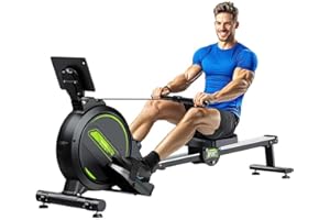 RIKSION [2026 Testversion] Rudergerät für Zuhause mit Magnet-Fitnesstrainer,Rudergerät 16 Stufen Widerstand, Indoor-Gerät für das Home-Gym, Cardio-Trainingsgerät, 160 kg Kapazität mit LCD-Monitor