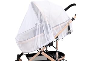GeekerChip Universal Insektenschutz/Mückennetz für Kinderwagen & Buggy,Moskitonetz mit Gummizug,idealer Schutz vor Wespen & Stechmücken Dank feinem Netzgewebe-Weiß