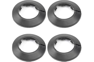 MroMax Lot de 4 cache-joints de radiateur en plastique PP de 40 mm de diamètre extérieur - Pour décoration de tuyaux muraux - Noir