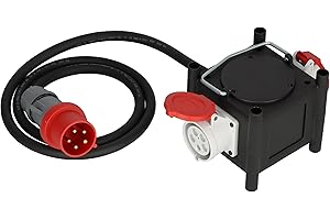 Brennenstuhl Distributeur de Courant Compact en Caoutchouc/Distributeur en Caoutchouc (câble de 2 m, 2 x CEE 400V/32A, Utilisation du Chantier et Utilisation extérieure permanente, fabriqué en