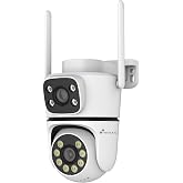 NIVIAN 3MP SuperHD 2K Dual WiFi Outdoor Surveillance Camera with Dual Lens - No Dead Angle, AI Auto Tracking, Two-Way Audio,
