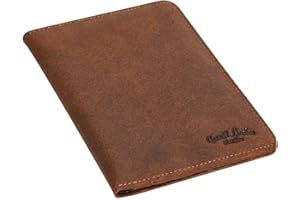 Gusti Cuir Studio - Protège-Passeport Brodie Couverture de Passeport Accessoire Voyage Vintage Pratique en Cuir de Vachette Marron Clair 2S40-33-1