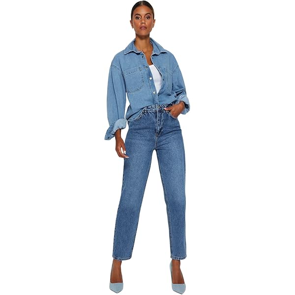 Onllumi Mw Mom Straight DNM Pim920 Noos, blauw (medium blue denim), (L) W x 32L